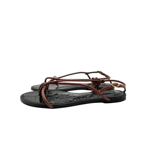 Schutz 'Malta' Black Flat Sandals Size 7 - Picture 2 of 6